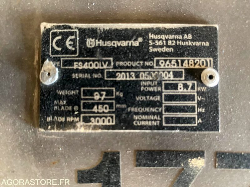 SCIE A SOL HUSQVARNA FS400LCV - 450 mm - Equipo de construcción: foto 4 SCIE A SOL HUSQVARNA FS400LCV - 450 mm - Equipo de construcción: foto 4