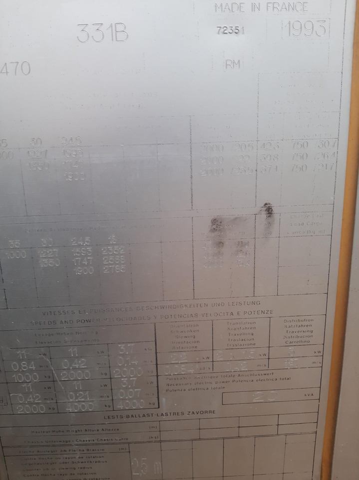 Potain GTMR 331B - Grúa automontante: foto 1 Potain GTMR 331B - Grúa automontante: foto 1