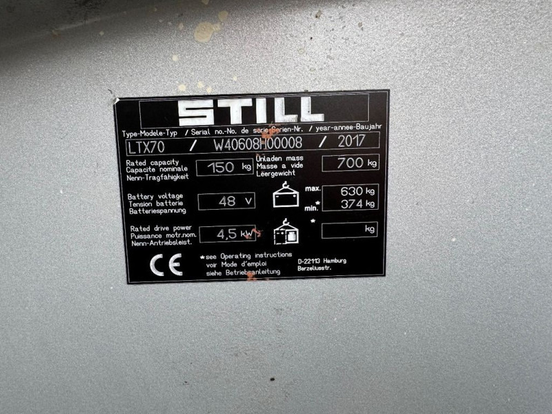 Remolcadora Still LTX70 Elektrische Trekker / Startkar / Voertuigtrekker 2017 Elektrisch ACCU 2019 Keuring 3/2024: foto 10 Remolcadora Still LTX70 Elektrische Trekker / Startkar / Voertuigtrekker 2017 Elektrisch ACCU 2019 Keuring 3/2024: foto 10