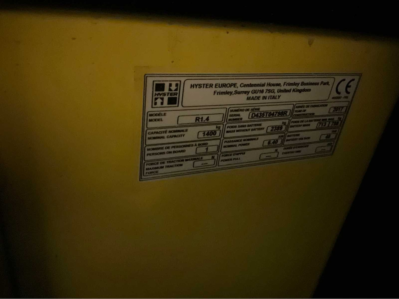 Carretilla elevadora 2017 HYSTER R 1.4 FORKLIFT: foto 30 Carretilla elevadora 2017 HYSTER R 1.4 FORKLIFT: foto 30