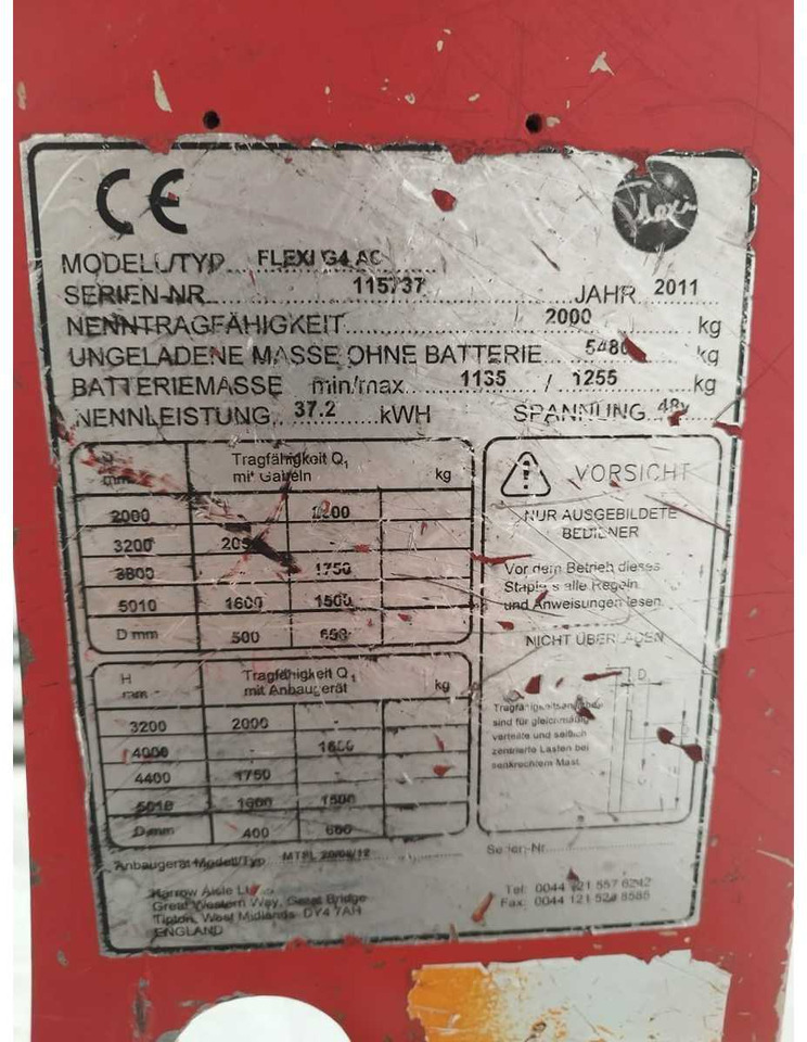 NARROW AISLE - FLEXIG4AC - FORKLIFT TRUCKS - 2011 - Carretilla elevadora: foto 4 NARROW AISLE - FLEXIG4AC - FORKLIFT TRUCKS - 2011 - Carretilla elevadora: foto 4