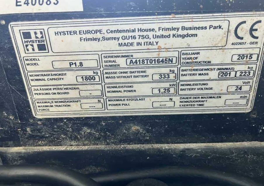 Hyster P1.8 - Transpaleta: foto 4 Hyster P1.8 - Transpaleta: foto 4