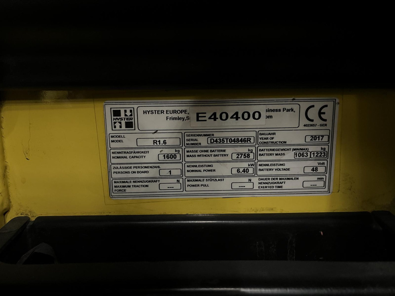 Retráctil Hyster R1.6: foto 7