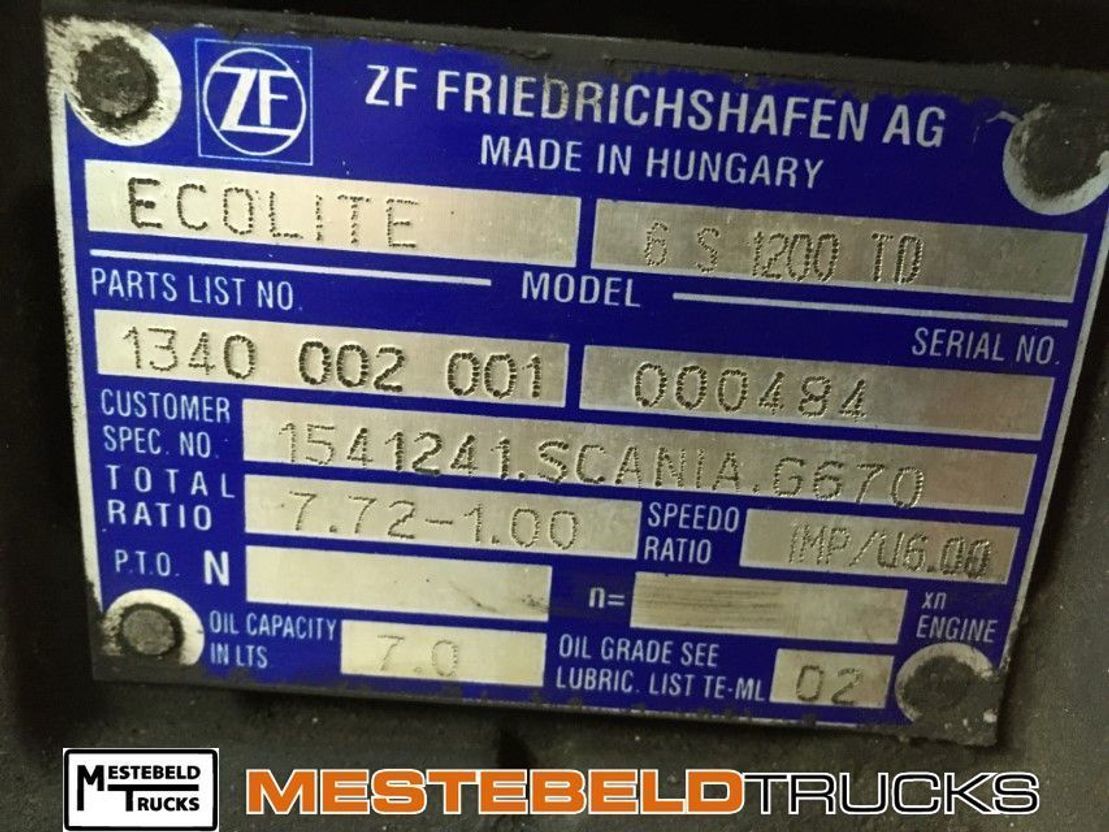 Scania Versnellingsbak G670 6S1200 TO - Caja de cambios para Camión: foto 5 Scania Versnellingsbak G670 6S1200 TO - Caja de cambios para Camión: foto 5