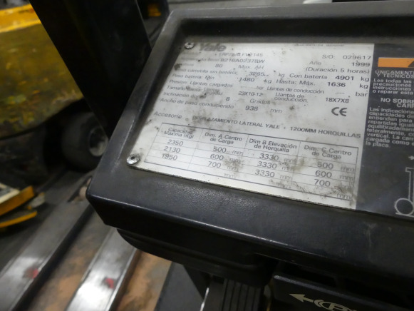 Chariot élévateur Yale ERP25ALFV2145 - Carretilla elevadora: foto 4 Chariot élévateur Yale ERP25ALFV2145 - Carretilla elevadora: foto 4