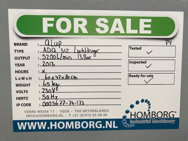 Compresor de aire Alup ADQ 312 Luchtdroger 5.200 L/min. 13 Bar: foto 9