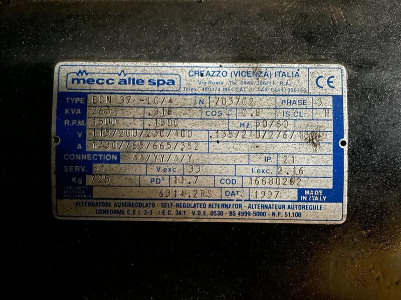 Atlas-Copco QAS 265 Silent 265 kVA generatorset - Generador industriale: foto 4 Atlas-Copco QAS 265 Silent 265 kVA generatorset - Generador industriale: foto 4