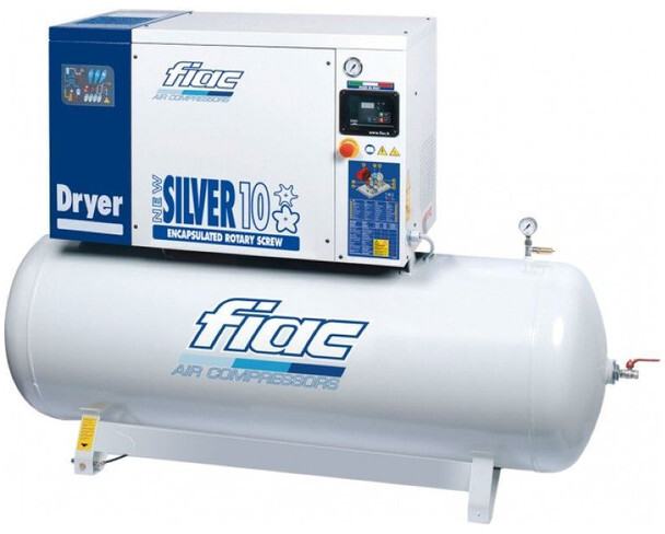 Fiac New Silver D 10 / 300 Silent 7.5 kW 860 L / min 10 bar Elektrische Schroefcompressor met ketel en droger - Compresor de aire: foto 1 Fiac New Silver D 10 / 300 Silent 7.5 kW 860 L / min 10 bar Elektrische Schroefcompressor met ketel en droger - Compresor de aire: foto 1