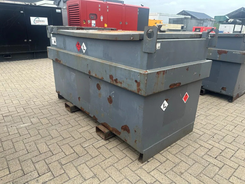 Tanque de almacenamiento IBC Steenbergen Kiwa IBC 2000 liter dieseltank met handpomp Milieutank: foto 10