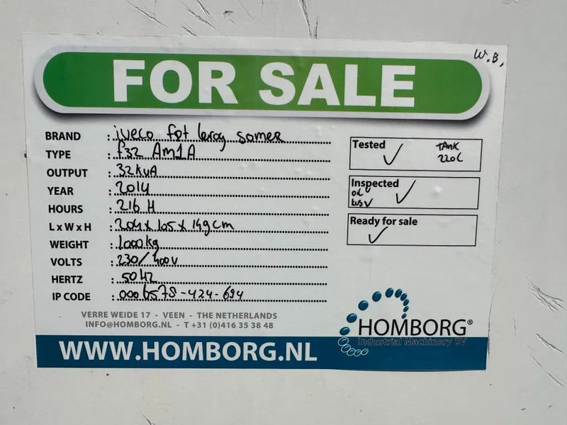 Generador industriale Iveco FPT F32 AM1A Leroy Somer 32 kVA Silent generatorset 216 hours !: foto 16 Generador industriale Iveco FPT F32 AM1A Leroy Somer 32 kVA Silent generatorset 216 hours !: foto 16