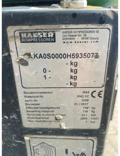 Kaeser M43 Kubota 4,2 m3 / min 7 Bar 30 kW Silent Diesel Compressor - Compresor de aire: foto 5 Kaeser M43 Kubota 4,2 m3 / min 7 Bar 30 kW Silent Diesel Compressor - Compresor de aire: foto 5
