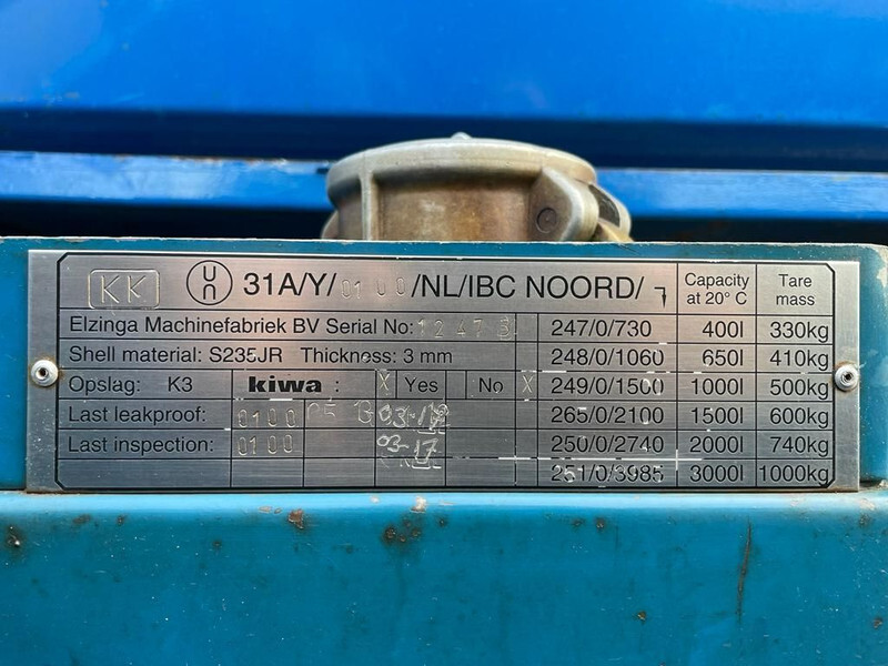 Kiwa IBC 1000 liter dieseltank met keuring - Tanque de almacenamiento: foto 3 Kiwa IBC 1000 liter dieseltank met keuring - Tanque de almacenamiento: foto 3