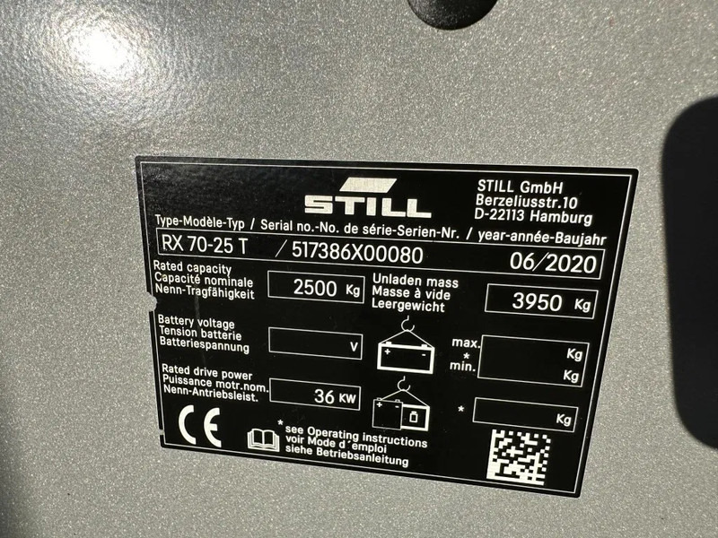 Still RX70-25 T 2.5 ton Duplex Sideshift LPG Heftruck 2020 - Carretilla elevadora de gas: foto 4 Still RX70-25 T 2.5 ton Duplex Sideshift LPG Heftruck 2020 - Carretilla elevadora de gas: foto 4