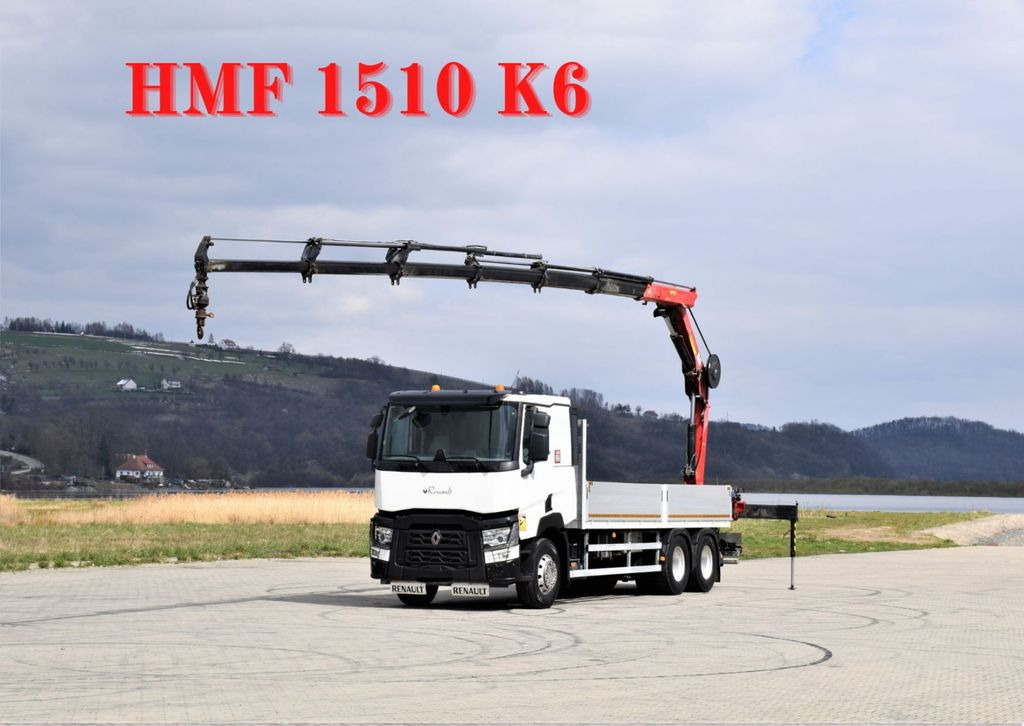 Renault C 460 * HMF 1510 K6 + FUNK * 6x4 - Camión grúa, Camión caja abierta: foto 1 Renault C 460 * HMF 1510 K6 + FUNK * 6x4 - Camión grúa, Camión caja abierta: foto 1
