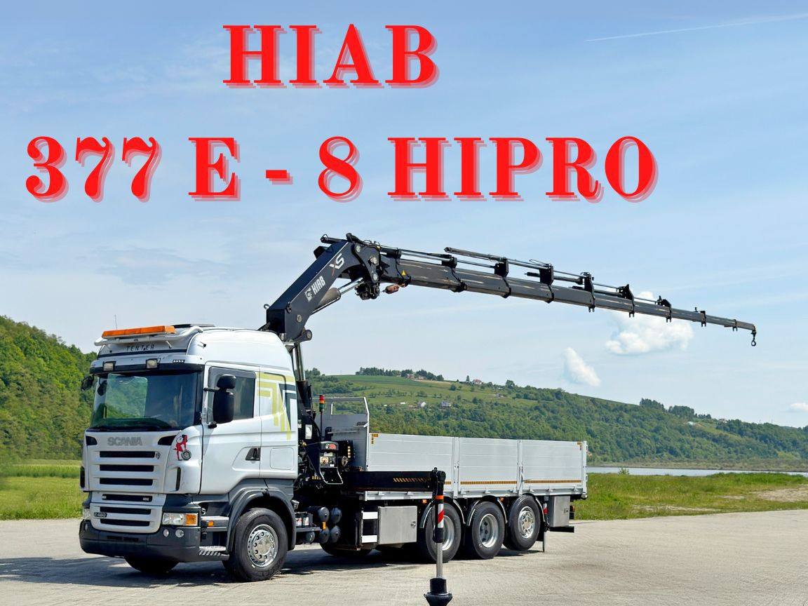 Scania R480 PRITSCHE 6,85m *HIAB 377 E-8 HIPRO/FUNK*8x4 - Camión grúa: foto 1 Scania R480 PRITSCHE 6,85m *HIAB 377 E-8 HIPRO/FUNK*8x4 - Camión grúa: foto 1