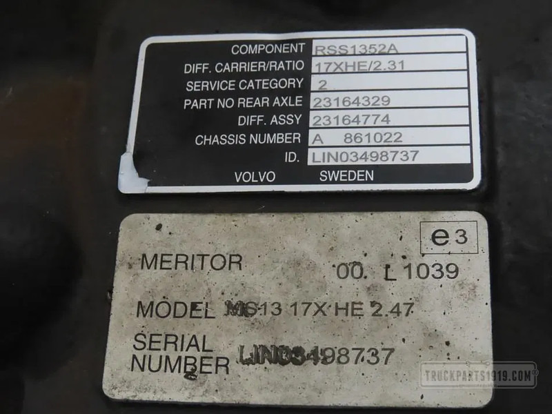 Volvo Axle & Steering Parts Differentieel RSS1352A R=2.31 - Diferencial para Camión: foto 3 Volvo Axle & Steering Parts Differentieel RSS1352A R=2.31 - Diferencial para Camión: foto 3