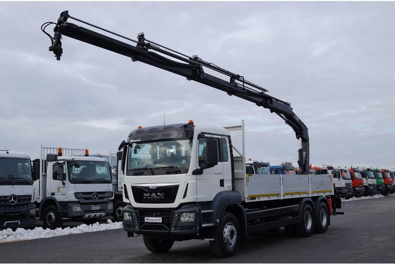 MAN TGS 26.400 / 6x4 / SKRZYNIOWY - 6,5M / HDS HIAB 188 4xwysów 13 M - Camión caja abierta, Camión grúa: foto 1 MAN TGS 26.400 / 6x4 / SKRZYNIOWY - 6,5M / HDS HIAB 188 4xwysów 13 M - Camión caja abierta, Camión grúa: foto 1