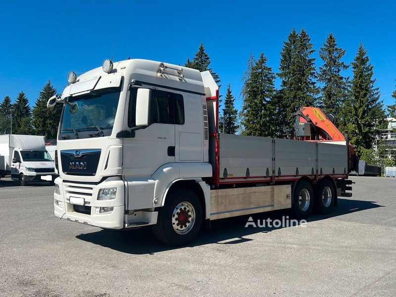 MAN TGS 33.500 - Flatbed+crane 6x4 - Camión caja abierta, Camión grúa: foto 1 MAN TGS 33.500 - Flatbed+crane 6x4 - Camión caja abierta, Camión grúa: foto 1