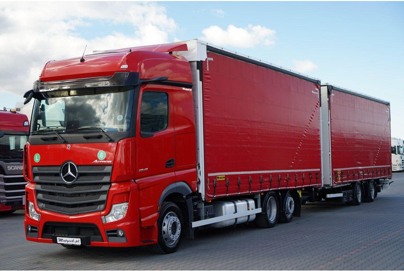Mercedes-Benz ACTROS 2545 / ZESTAW TANDEM 120 M3 / PRZEJAZDOWY / 6x2 / OŚ POD - Camión lona: foto 2 Mercedes-Benz ACTROS 2545 / ZESTAW TANDEM 120 M3 / PRZEJAZDOWY / 6x2 / OŚ POD - Camión lona: foto 2