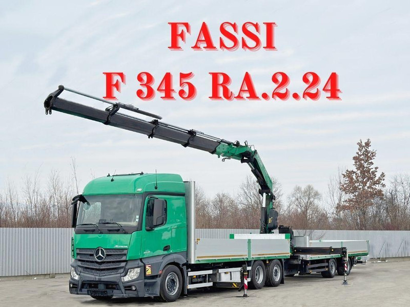 Mercedes-Benz ACTROS 2645 * FASSI F345.24 + FUNK + Anhänger - Camión caja abierta, Camión grúa: foto 1 Mercedes-Benz ACTROS 2645 * FASSI F345.24 + FUNK + Anhänger - Camión caja abierta, Camión grúa: foto 1