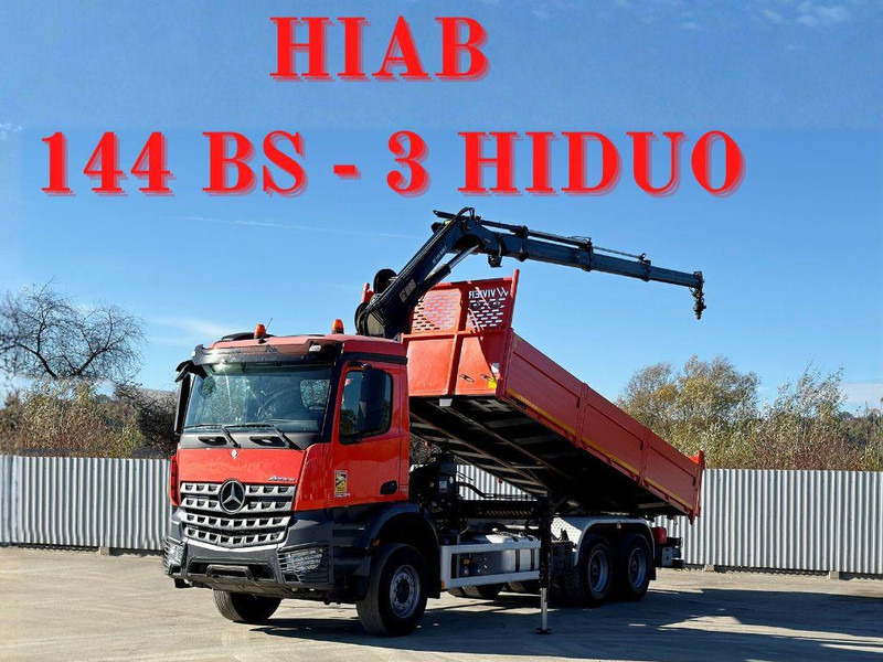 Mercedes-Benz AROCS 2640 *HIAB 144 BS - 3/FUNK + * 6x4 - Camión volquete, Camión grúa: foto 1 Mercedes-Benz AROCS 2640 *HIAB 144 BS - 3/FUNK + * 6x4 - Camión volquete, Camión grúa: foto 1