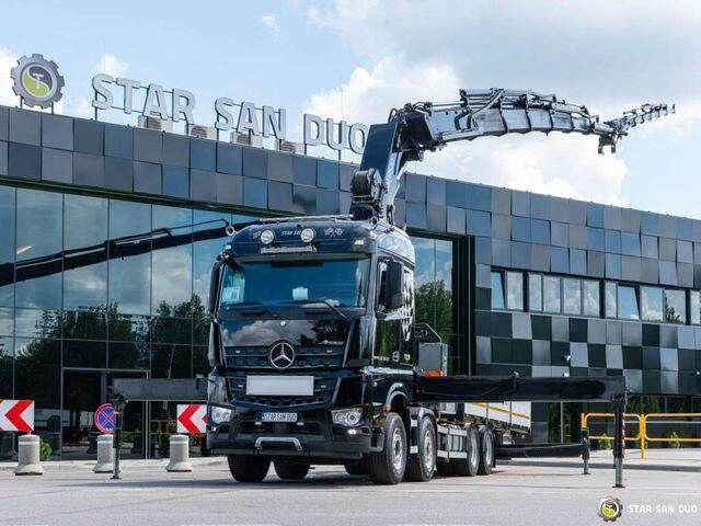 Mercedes-Benz AROCS 3251 8x4 HMF 8520 Fly Jib Winch - Camión caja abierta, Camión grúa: foto 1 Mercedes-Benz AROCS 3251 8x4 HMF 8520 Fly Jib Winch - Camión caja abierta, Camión grúa: foto 1