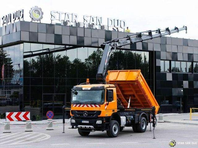 Mercedes-Benz Actros 1841 AK 4x4 Hiab 288E-7 Crane Kipper - Camión volquete, Camión grúa: foto 1 Mercedes-Benz Actros 1841 AK 4x4 Hiab 288E-7 Crane Kipper - Camión volquete, Camión grúa: foto 1