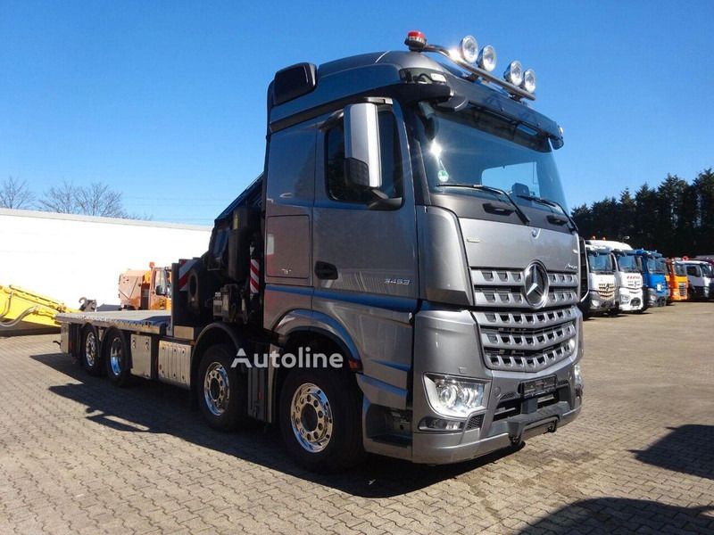 Mercedes-Benz Arocs 3453 8x2 Open Flatbed + Crane Fassi F820 - Camión caja abierta, Camión grúa: foto 1 Mercedes-Benz Arocs 3453 8x2 Open Flatbed + Crane Fassi F820 - Camión caja abierta, Camión grúa: foto 1
