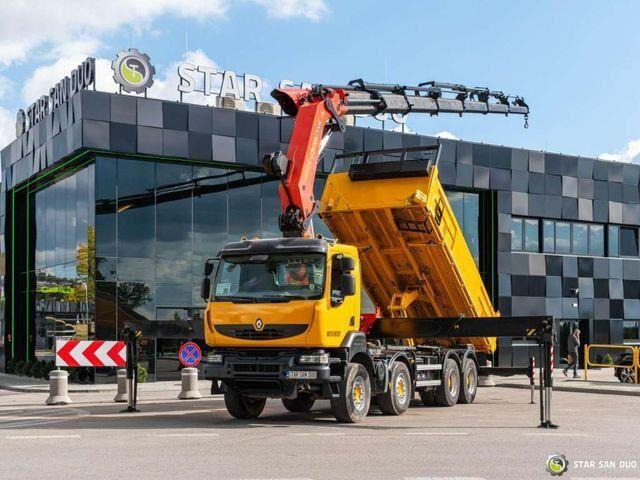 Renault KERAX 450 8x4 PALFINGER PK 60002 Crane Tipper - Camión volquete, Camión grúa: foto 1 Renault KERAX 450 8x4 PALFINGER PK 60002 Crane Tipper - Camión volquete, Camión grúa: foto 1