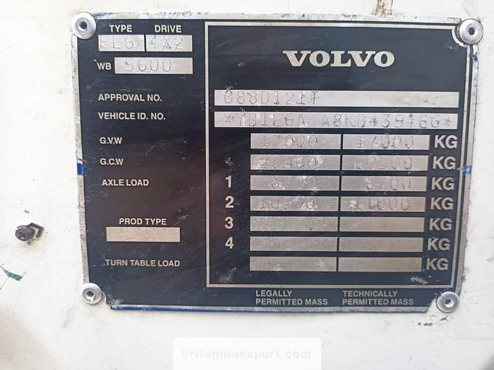 Camión chasis VOLVO FL619 Intercooler | Manual Pump | 19 Ton | On 10 Studs | Full Springs Suspension |: foto 9 Camión chasis VOLVO FL619 Intercooler | Manual Pump | 19 Ton | On 10 Studs | Full Springs Suspension |: foto 9