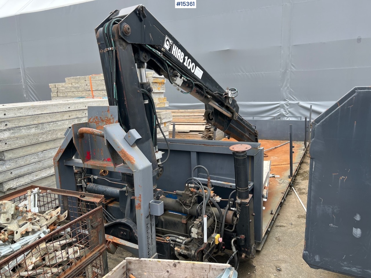 Krokløftkasse m/ HIAB kran - Contenedor de gancho: foto 1 Krokløftkasse m/ HIAB kran - Contenedor de gancho: foto 1