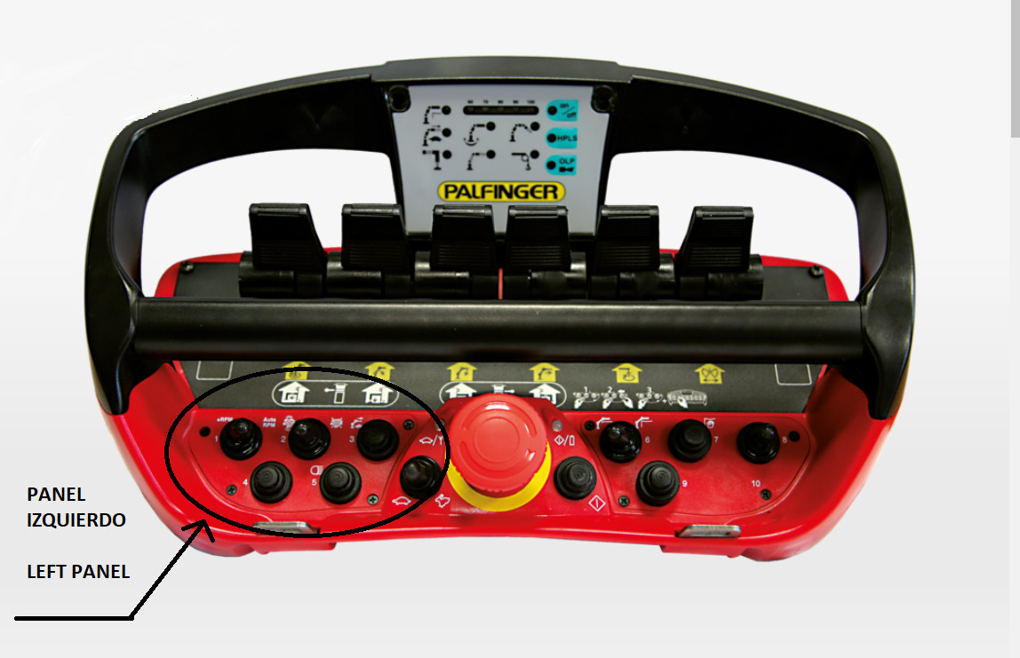 Left lateral panel with buttons radio remote Scanreco RC400 - Sistema eléctrico para Grúa para camión: foto 4 Left lateral panel with buttons radio remote Scanreco RC400 - Sistema eléctrico para Grúa para camión: foto 4