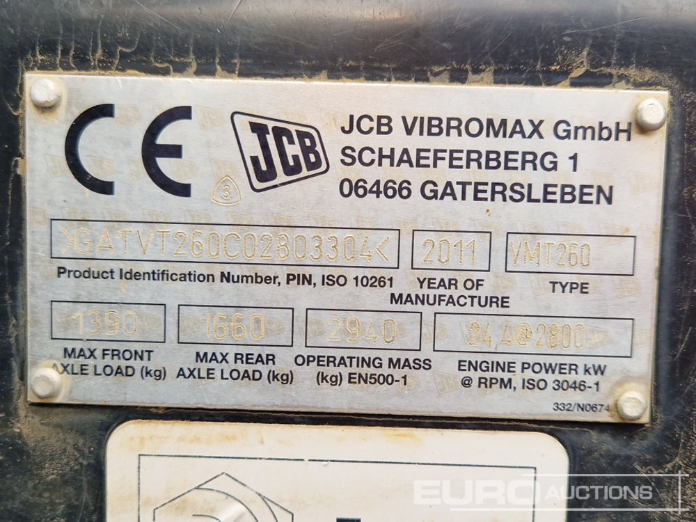 Rodillo 2011 JCB VMT260: foto 30