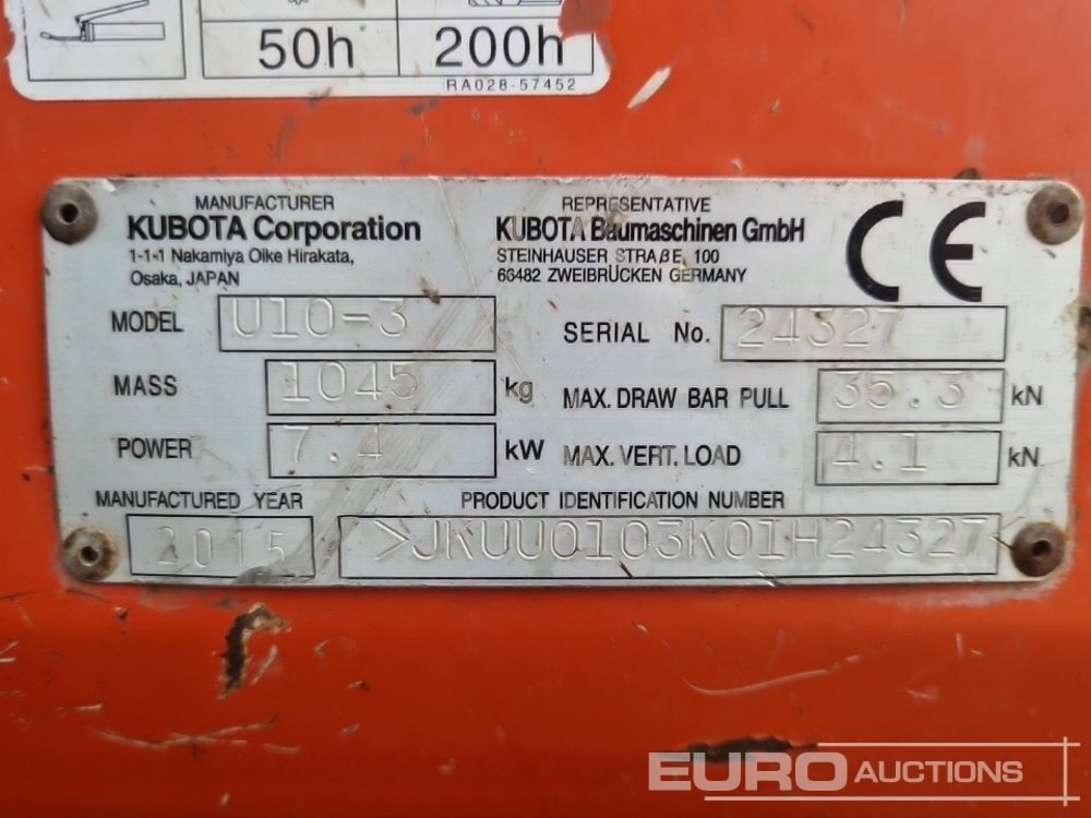 Miniexcavadora 2015 Kubota U10-3: foto 26 Miniexcavadora 2015 Kubota U10-3: foto 26