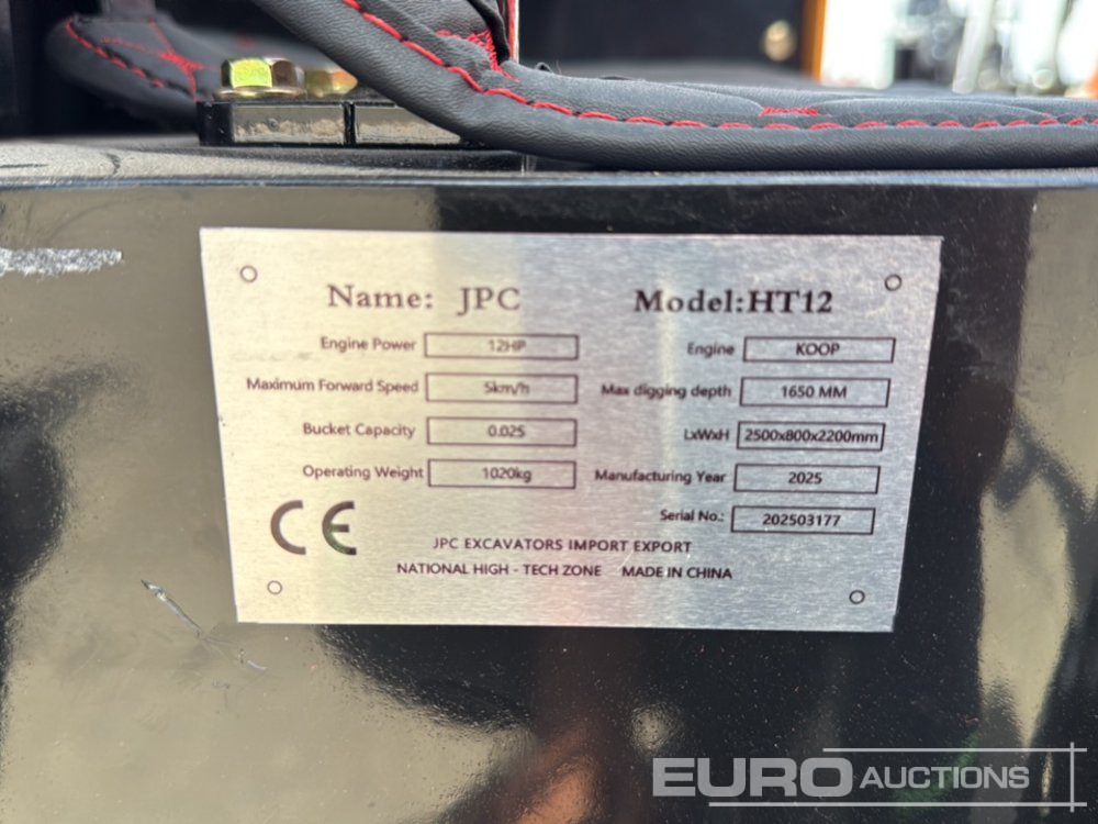 Unused 2025 JPC HT 12 - Miniexcavadora: foto 1 Unused 2025 JPC HT 12 - Miniexcavadora: foto 1
