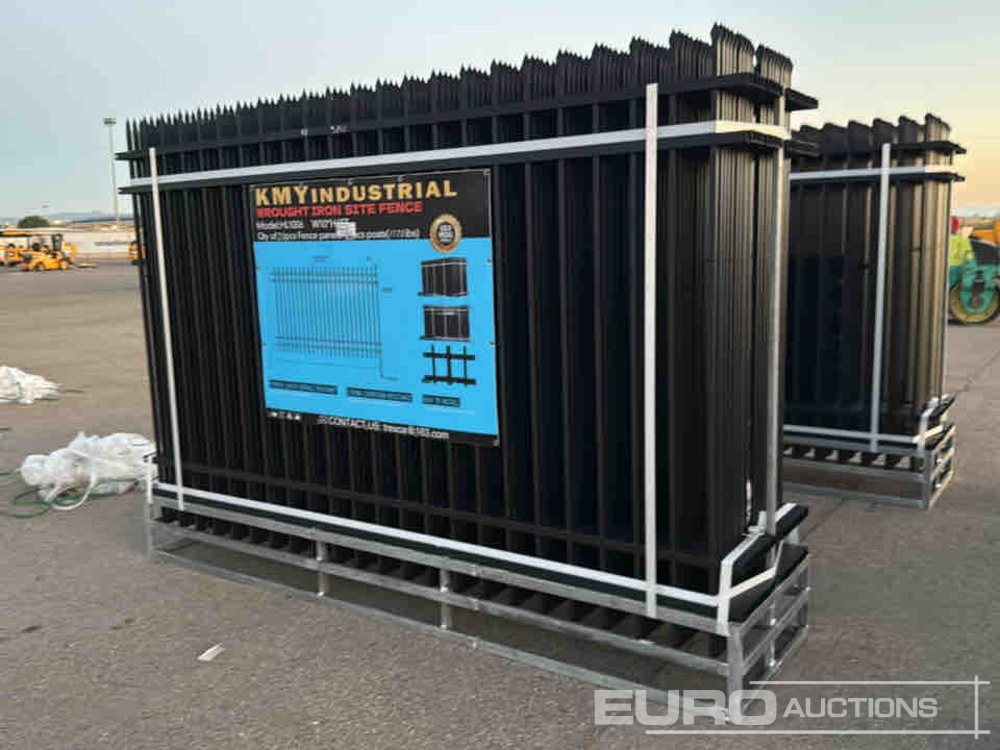 Unused 2025 KMY Industrial Iron Site Fence, Qty (20 of) Fence Panels, (21 of) Posts (W10XH6') Powder Coated Surface - Herramienta/ Equipo: foto 3 Unused 2025 KMY Industrial Iron Site Fence, Qty (20 of) Fence Panels, (21 of) Posts (W10XH6') Powder Coated Surface - Herramienta/ Equipo: foto 3