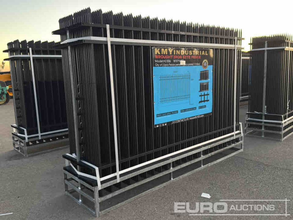 Unused 2025 KMY Industrial Iron Site Fence, Qty (20 of) Fence Panels, (21 of) Posts (W10XH6') Powder Coated Surface - Herramienta/ Equipo: foto 1 Unused 2025 KMY Industrial Iron Site Fence, Qty (20 of) Fence Panels, (21 of) Posts (W10XH6') Powder Coated Surface - Herramienta/ Equipo: foto 1