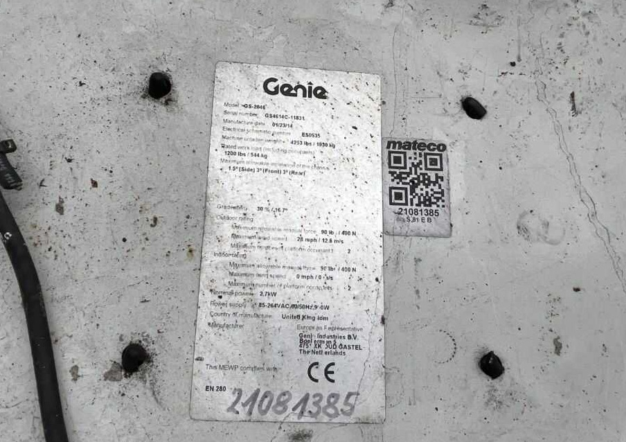 Genie GS-2046 - Plataforma de tijeras: foto 5 Genie GS-2046 - Plataforma de tijeras: foto 5