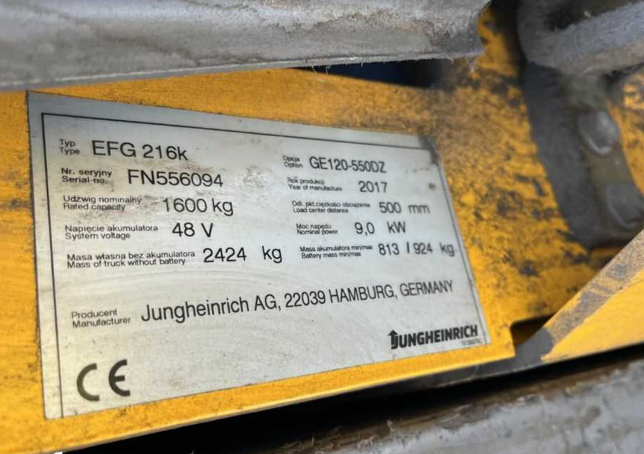 Jungheinrich EFG216k - Carretilla elevadora eléctrica: foto 4 Jungheinrich EFG216k - Carretilla elevadora eléctrica: foto 4