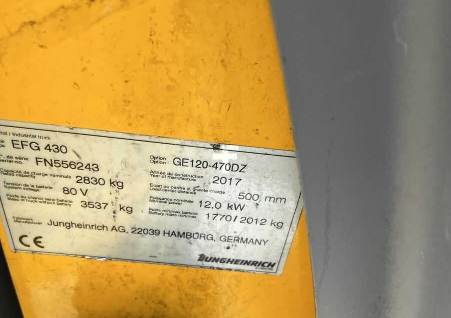 Jungheinrich EFG430 - Carretilla elevadora eléctrica: foto 4 Jungheinrich EFG430 - Carretilla elevadora eléctrica: foto 4