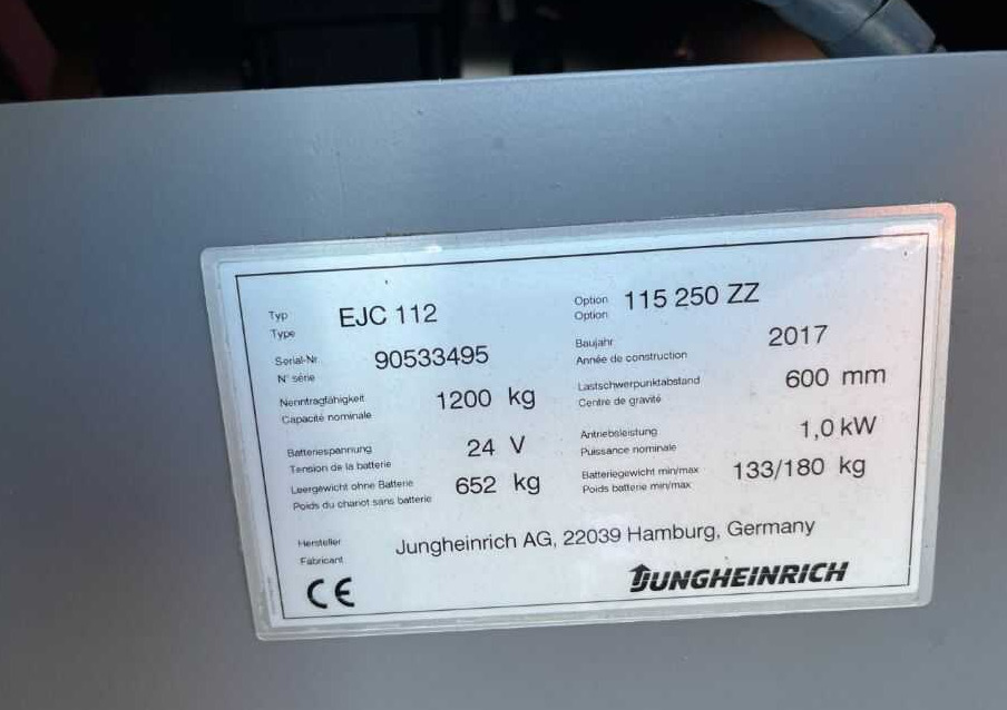 Jungheinrich EJC112 - Apilador: foto 4 Jungheinrich EJC112 - Apilador: foto 4