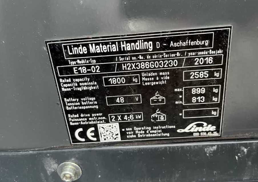 Linde E18-02 - Carretilla elevadora eléctrica: foto 5 Linde E18-02 - Carretilla elevadora eléctrica: foto 5