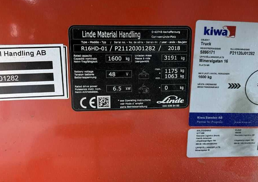 Linde R16HD-01 - Retráctil: foto 4 Linde R16HD-01 - Retráctil: foto 4