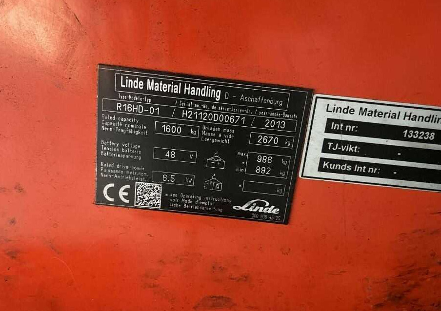 Linde R16HD-01 - Retráctil: foto 4 Linde R16HD-01 - Retráctil: foto 4