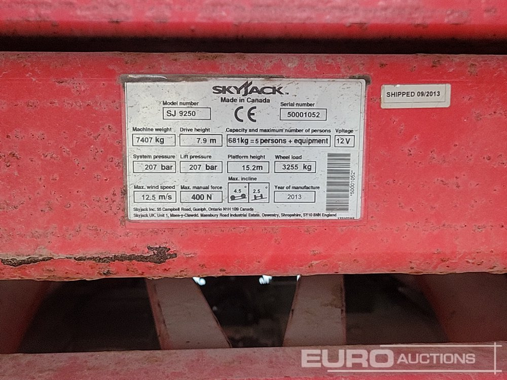 Plataforma elevadora 2013 SkyJack SJ9250: foto 40