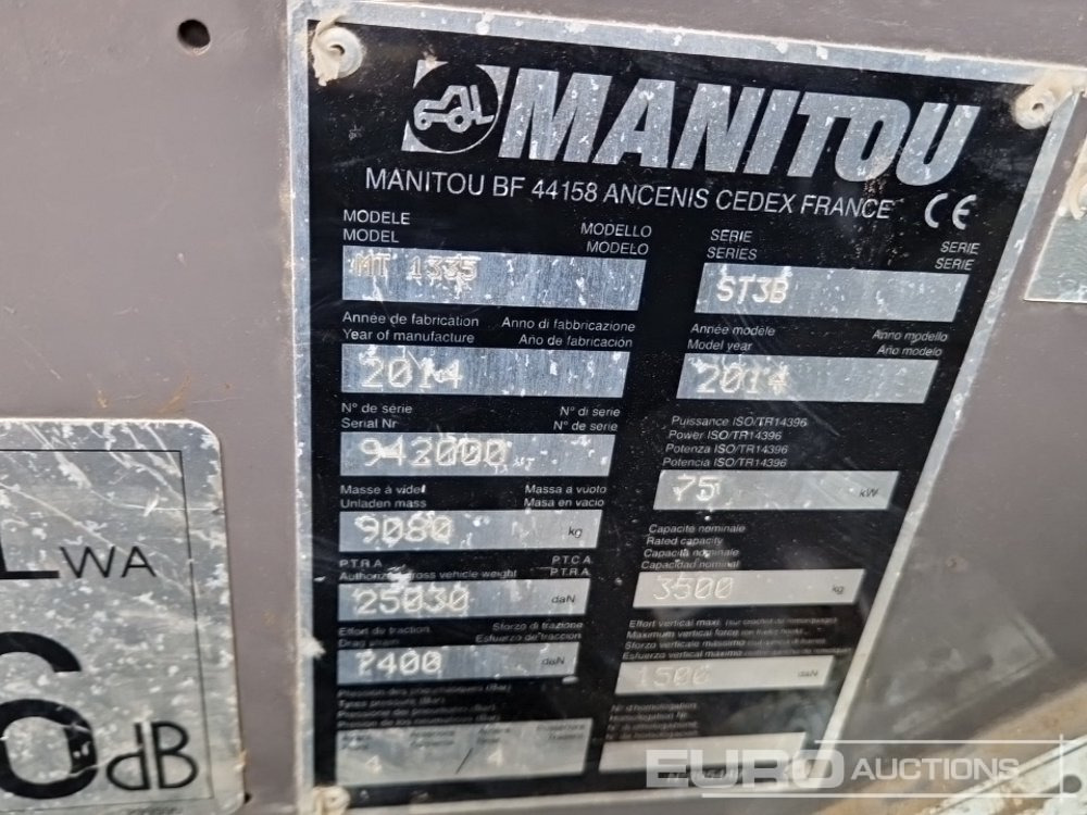 Manipulador telescópico 2014 Manitou MT1335: foto 40 Manipulador telescópico 2014 Manitou MT1335: foto 40