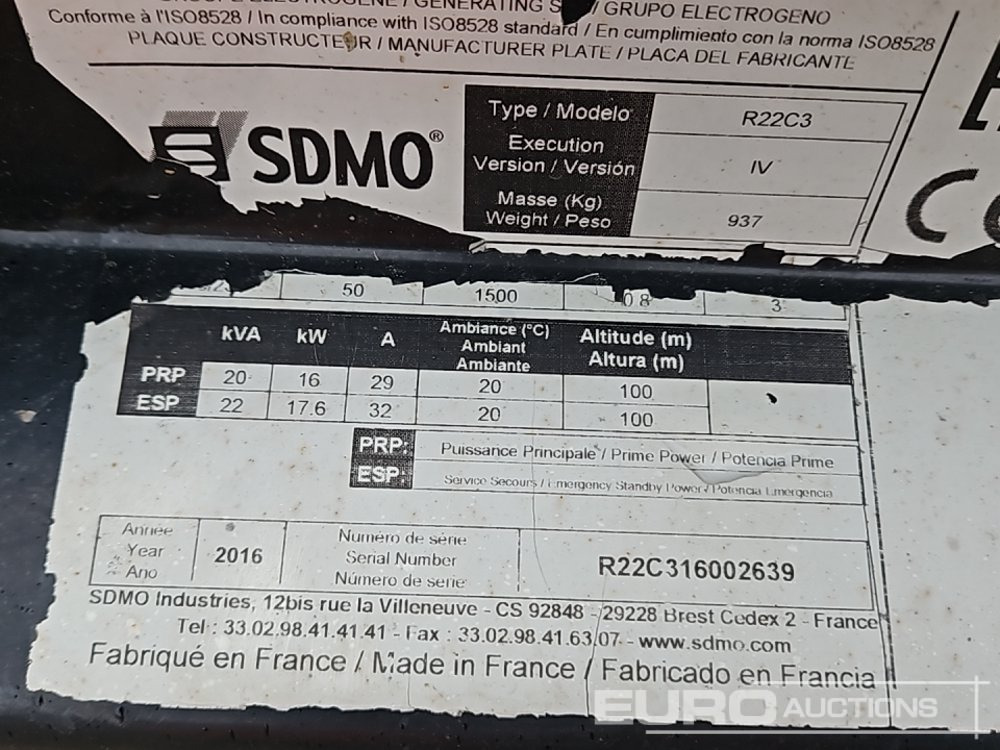 Generador industriale 2016 SDMO R22C3: foto 25