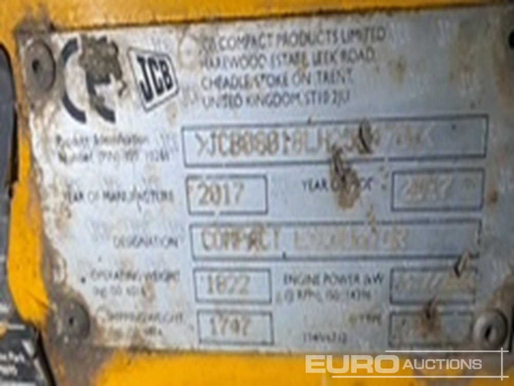 2017 JCB 8018 - Miniexcavadora: foto 5 2017 JCB 8018 - Miniexcavadora: foto 5