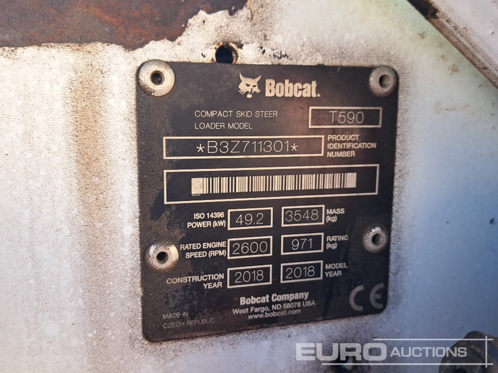 Minicargadora 2018 Bobcat T590: foto 39