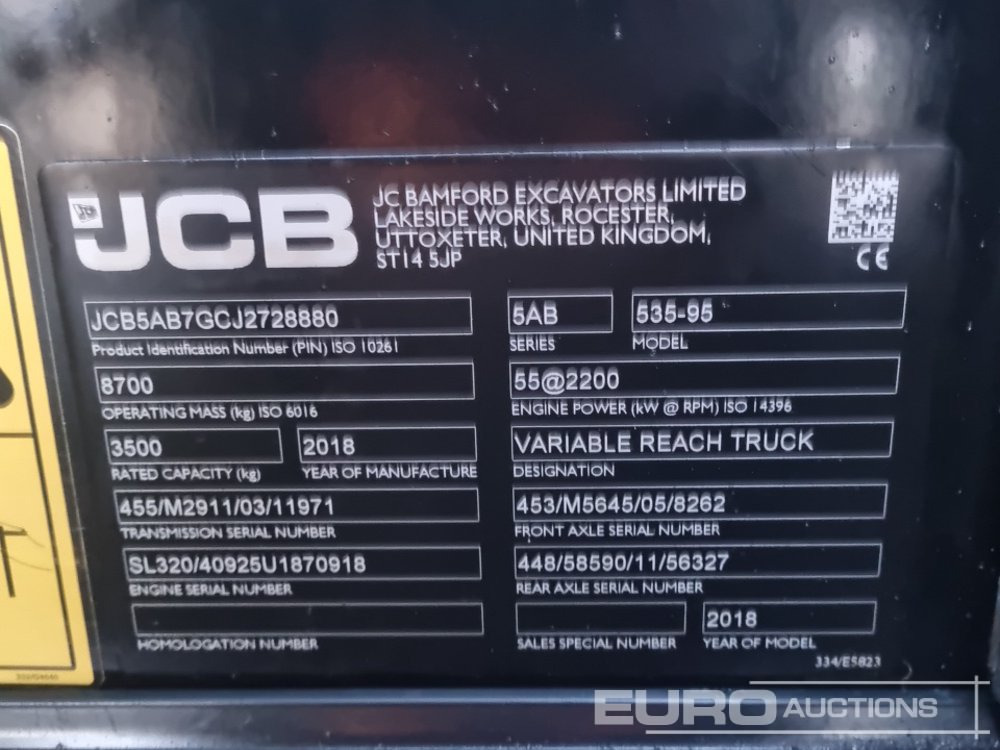 Manipulador telescópico 2018 JCB 535-95: foto 37 Manipulador telescópico 2018 JCB 535-95: foto 37